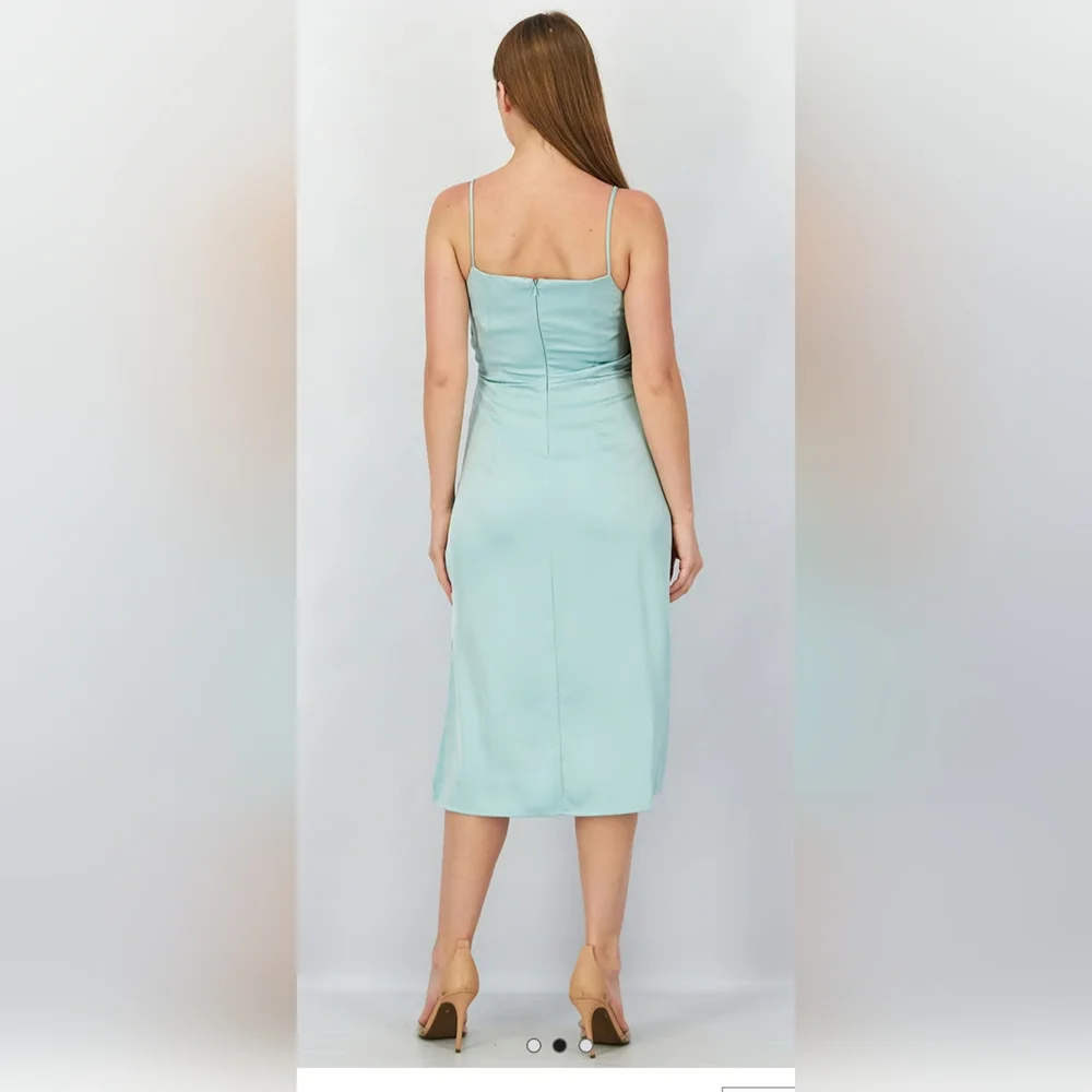 Sam Edelman Cutout Satin Slip Dress in Mint Size 6 - Picture 2 of 4